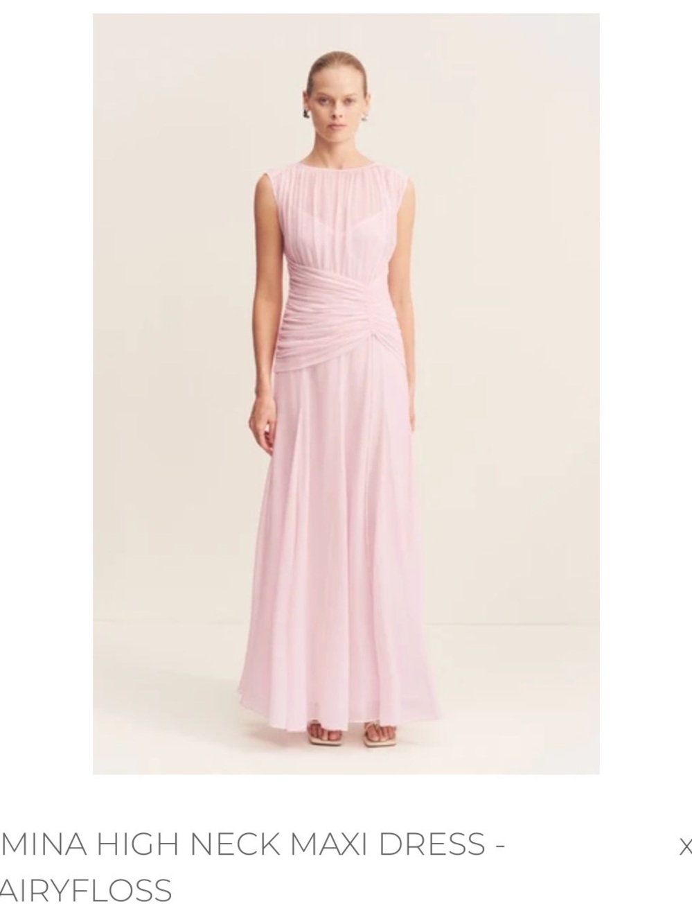 Shona Joy Mina High Neck Maxi Dress in Airy Floss Pink